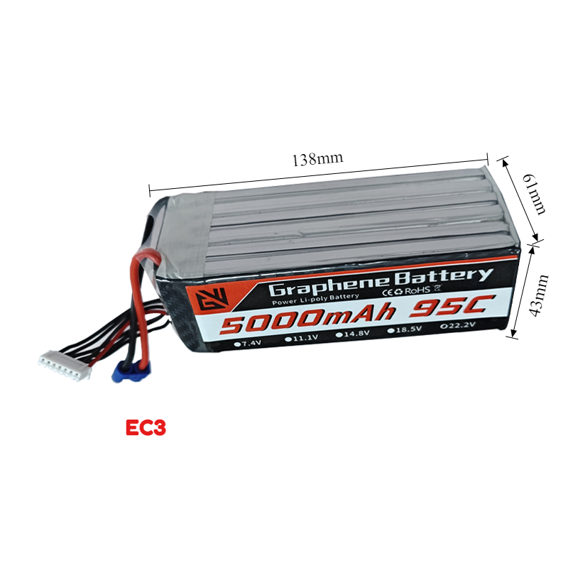 95C High-Capacity 6S 5000mAh L - 6S Lipo Battery 22.2V 5000Mah ulasan dan harga