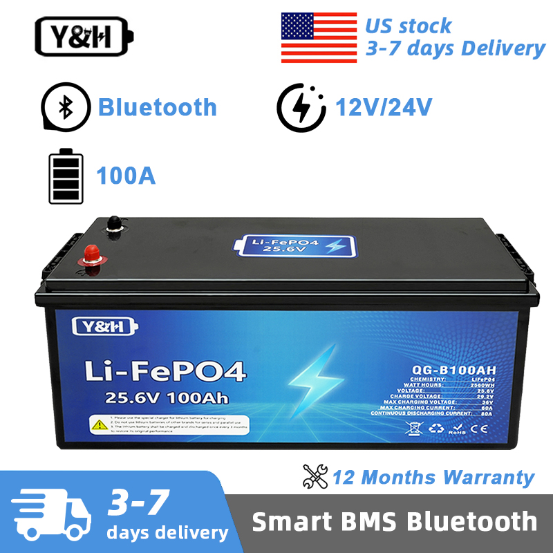 [Local Delivery] Y&H 12V 24V 1 - Lifepo4 12V 100Ah Bms Bluetooth ulasan dan harga