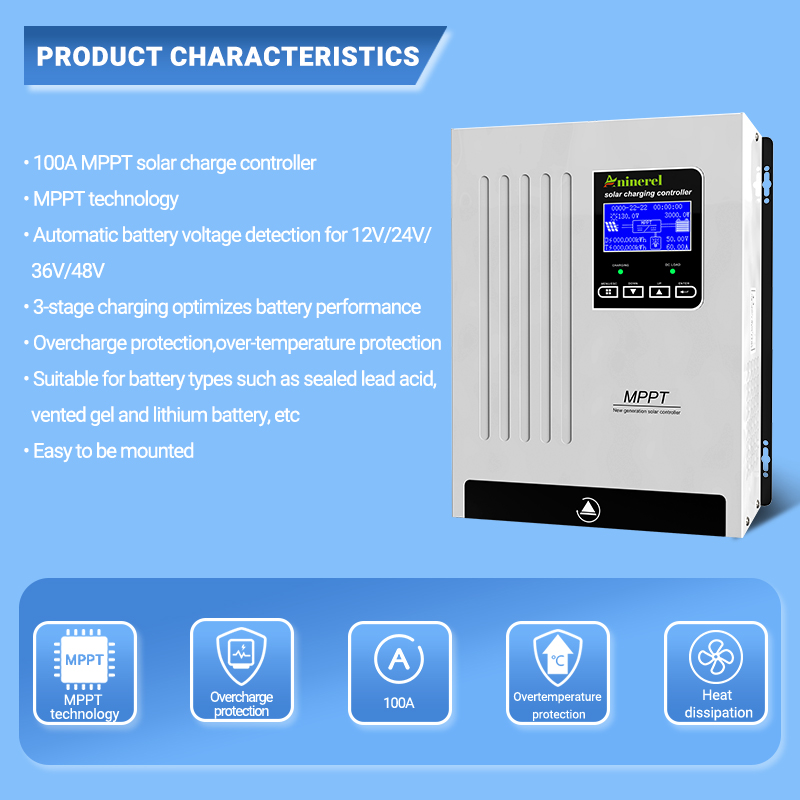 Aninerel 100A Solar Charge Con - Lifepo4 12V 100Ah Bms Bluetooth ulasan dan harga
