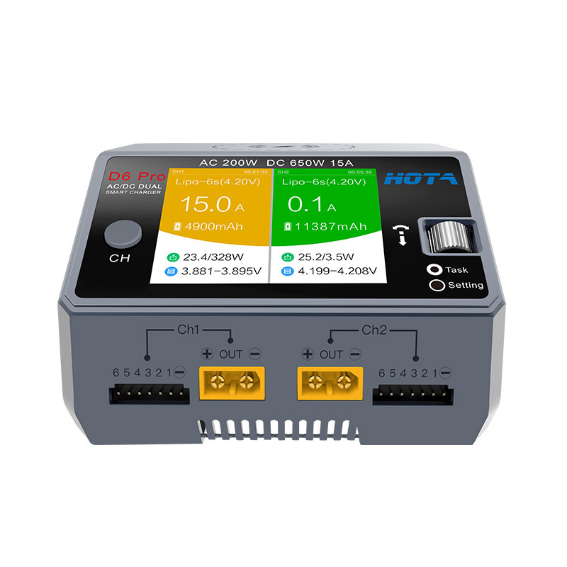 HOTA D6 Pro Black AC 200w DC 2 - Hota D6 Pro Dual Lipo Charger ulasan dan harga